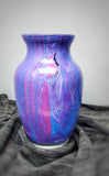 Purple and Pink Hand Painted Acrylic Pour 6.5 inch Tall Vase