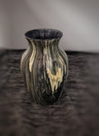 Black and Yellow Hand Painted Acrylic Pour 6.5 inch Tall Vase